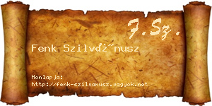Fenk Szilvánusz névjegykártya